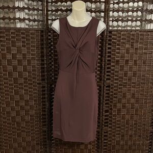 Express Knot Front Midi Dress in Deep Mauve